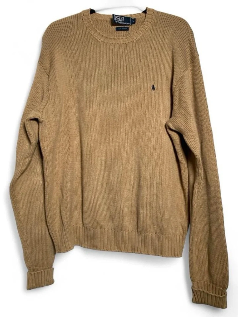 Polo by Ralph Lauren Men's Crewneck Sweater in Camel Tan L